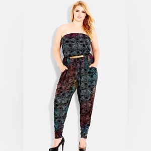 HP NWT City Chic ombré print strapless jumpsuit—
Size XL (22)